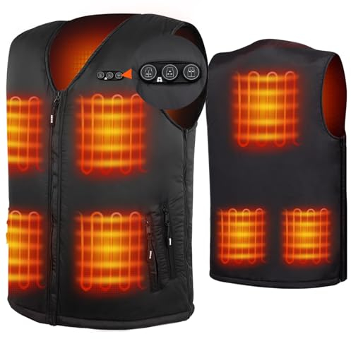 ARRIS Mens Heated Vest Size Adjustable Electric Heating Body Warm Gilet 7.4V Battery Powered for Winter Use Outdoor Hiking Camping Hunting Fishing