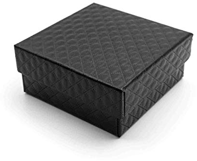 gemusterte Geschenkbox in schwarz 8x8cm 1 Stück von Vintageparts zum Schmuck selber Machen