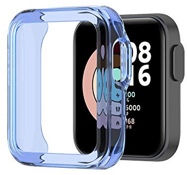 Cover per Xiaomi Mi Watch Lite, Morbida TPU Protettivo Cover Copertura Resistente Custodia,Trasparente,Protettiva Soft Smart Watch Shell per Xiaomi Mi Watch Lite/Redmi Watch (blu)