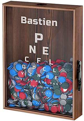 Maverton Boîte aux Bouchons pour Homme - Coffret Personnalisé pour Collectionneurs de Capsules - Ouvre-bière inclus - Cadeau Homme - Cadeau Anniversaire Homme - Cadeau Personnalisé - Ophtalmologiste