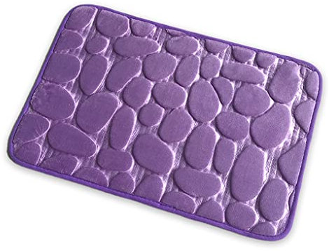 Salle de bain douche tapis de sortie tapis absorbant à séchage tapis de toilette antidérapant tapis de bain pour personnes âgées accessoires de lavage, violet, 50 * 80