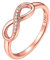 ChicSilver Anelli Donna Oro Rosa Argento 925 Anello Infinito Oro Rosa Anelli Taglia 20 con Confezione Regalo