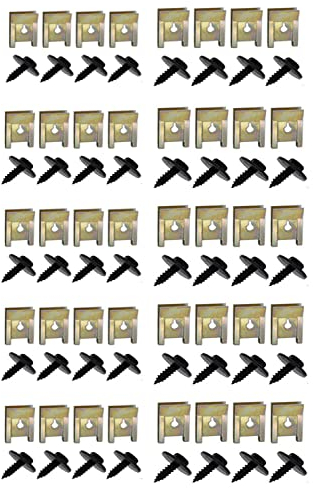 40 Kit Sätze Schraube Mutter Clip Befestigung Blechmutter Clip Klammer Radkasten Abdeckung Unterboden KotflÜGel mit Schrauben für Auto.