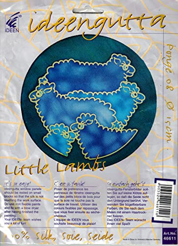 ideengutta - Motiv: Little Lambs - Ponge 08, rundes Festerbild ca. 15cm (Gutta Gold)