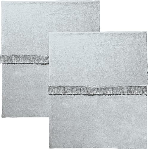 Erwin Müller Plaid, Wolldecke, Wohndecke im 2er-Pack, Silber Größe 100x150 cm - anschmiegsam, temperaturausgleichend, mit Fransen - (weitere Farben, Größen)