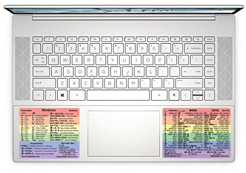 SYNERLOGIC (2 sets) Windows + Word/Excel (for PC) Shortcuts Stickers Bundle | No-Residue Laminated Vinyl Cheatsheet Windows Keyboard Stickers 89 x 76mm + 102 x 76mm (Rainbow, Large, 2 sets)