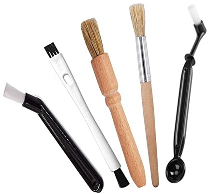 Cepillo de Limpieza Café, 5 Piezas Cepillo Cafetera, Coffee Grinder Brush Juego de Limpieza, para Molinillo de Café Herramienta de Limpieza de Café con Cuchara