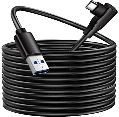 Quest 2 Link Cable, 5Gbps High Speed Quest Link Cable with Long USB 3.0 to USB C Cable Compatible with Meta Quest 2/1, VR Headset, Steam VR and Gaming PC, Fast Charging Cord (Black6M)