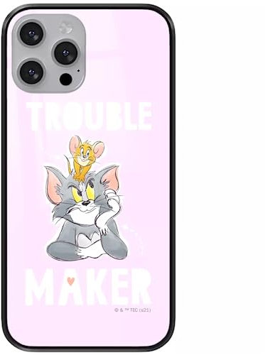 ERT GROUP Handyhülle für Apple iPhone 13 Original und offiziell Lizenziertes Tom & Jerry Muster Tom & Jerry 006 aus gehärtetem Glas, optimal an die Form des Handys angepasst, Schutzhülle