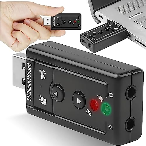 Retoo USB Carte Son Externe USB 2.0 Surround Sound Audio Stéréo Adaptateur Sound Card Compatible pour PC Windows, Ordinateur Tablette, PC, Adaptateur Externe Connecteur pour Casque Microphone