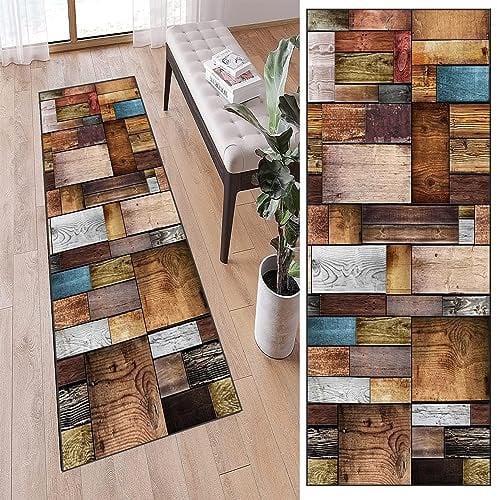 Teppich Läufer, Küchenmatte 70 x 240 cm rutschfest & Antistatisch Teppich Läufer Teppiche Teppichläufer mit Muster Erhältlich in vielen Größen für Flur & Wohnraum, A