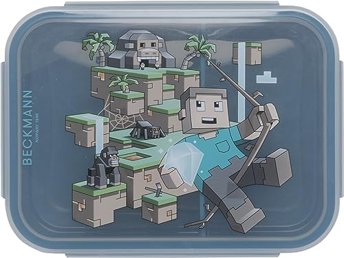 Beckmann, Brotdose Jungle Game, für Kinder, mit herausnehmbarer Trennwand, Grundschule Lunchbox, Green