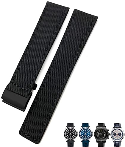 22mm Canvas Nylon Uhrenarmband Blau Grün Uhrenarmband für Breitling CHRONOMAT NAVITIMER SUPEROCEAN Für Herrenarmband ShaoSu