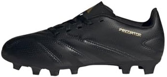 adidas Predator Club J Football Boots Flexible Ground, Scarpe da Calcio Unisex-Adulto, Core Black/Carbon/Gold Metallic, 38 EU