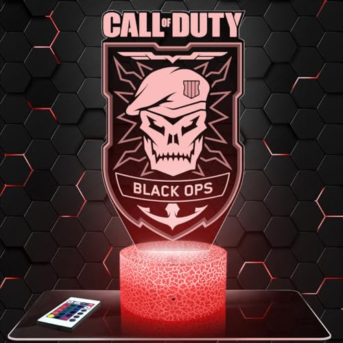Lampe Black Ops COD deko Zimmer Junge Lampe 3D Black Ops CODobjekt Videospiele Gameplay FPS Geschenk gedämpftes Licht Nachtlicht deko Büro. Eigenartig Geschenk Weihnachten Teenager TOP