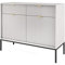 BETTSO - Nova KSZ-104 - Kommode - Kommode mit Schubladen - 83 cm hoch, 104 breit - 2 Schubladen - Geriffelt - für Wohnzimmer, Flur - 2-türig, Glamour - Grau - mit golden Griffen und schwarzen Beinen