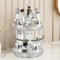 URAQT Make up Organizer, 2 Etagen 360° Drehbar Kosmetik Organizer, Multifunktionale Schmink Organizer mit Großer Kapazität, Kosmetik Organizers für Schminktisch, Badezimmer, Schlafzimmer (Transparent)