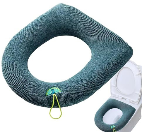 Calentador para asiento de inodoro – Calentador para baño suave y grueso con elevación | Tejido lavable extensible, cojín calefactor suave de fácil instalación para uso