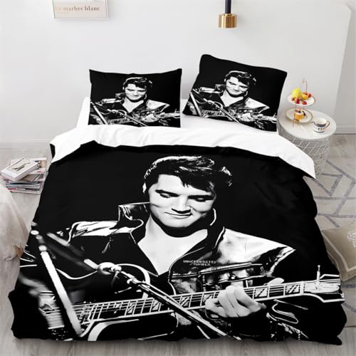 Enfunt-Home Musik Bettwäsche Set 3D Muster Weiche Microfaser Bettwäsche Mit Reißverschluss Und 80x80cm Kissenbezüge (01,200x200cm/50x75cm*2)
