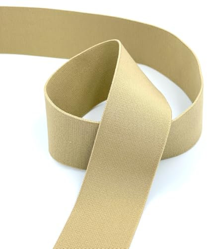 40mm Wide Soft Boxer Short Waistband Elastic - 10 Metre Roll (15 - Beige)