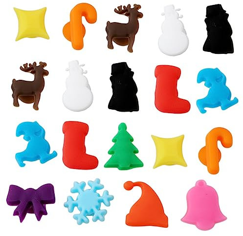 SHOWERORO 36pezzi Indicatori Per Bicchieri in Silicone Alimentare Identificatori Per Bicchieri Da Vino Marcatori Per Ciondoli in Vetro Per Identificazione Stile Misto