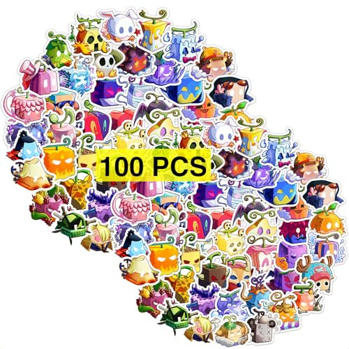 GTOTd Devil Fruit Stickers Aufkleber (100 Stück) Anime Geschenke Merch für Laptop Wasserflasche Telefon Zubehör Auto Stoßstange Fenster Helm Dekor Teens