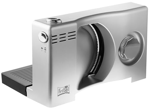 FRITEL Schneidemaschine SL 3110 – Allesschneider/Brotschneider/Fleischschneider – 0–15 mm – Ø 17 cm – 100 W – gezacktes Messer – klappbar