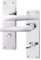 EAI Polished Chrome Bathroom Door Handles | 1 Pair of Bathroom Handles on Backplate | Straight Pattern
