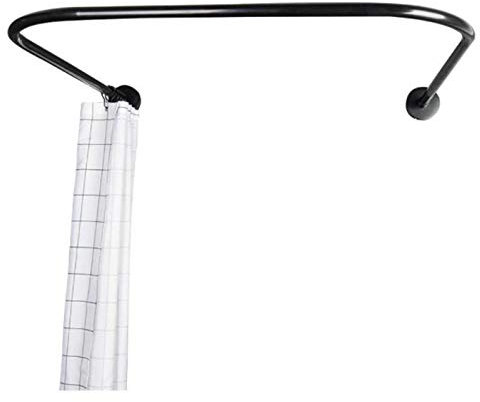 GODFSAHG Tringle de Douche incurvée, Tringle à Rideau de Douche d'angle Extensible, Barre de Douche réglable, Extensible en Forme de U, Installation sans perçage pour Salle de Bain, baignoi