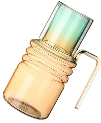 CIYODO Glaskrüge Mit Tasse Für Haushalt Hitzebeständiger Wasseraufbewahrungskrug Aus Glas Als Kaltwasserflasche Oder Milchkrug Großes Fassungsvermögen Für Viele Zwecke