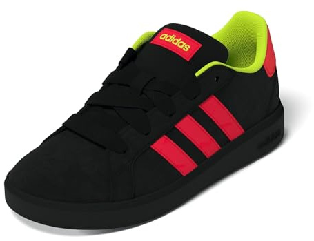 adidas Unisex Kids Grand Court 00s Shoes Kids, core Black/Lucid red/Lucid Lemon, 10.5 UK Child