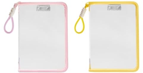 PHMING 2 Pièces Chemise Plastique, A4 Pochette Plastique Zippée | PP Pochette Porte Document A4 avec Poignée pour Ranger Documents, Livres et Fournitures de Bureau