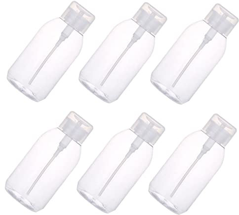 Healeved 6Stücke Drückflasche Nagellack Flaschen mit Auslaufschutz Wiederverwendbare Spender für Make Up und Flüssigkeiten für Reisen und Tägliche Anwendung