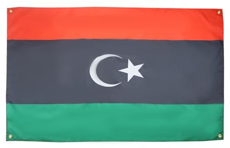 AZ FLAG Libyen-Flagge, 150 x 90 cm, mit 4 Ösen, Libyen-Pavillon für Balkon oder Wand