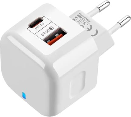 Leloco USB + USB-C Steckdosenadapter - Flach 2 Ports Mehrfach Ladegerät 5V 3A 20W, kompatibel mit IP44 Steckdosen und Kabeltrommeln, für Smartphones/Tablets/MP3-MP4 Player/eBooks/Navi/etc