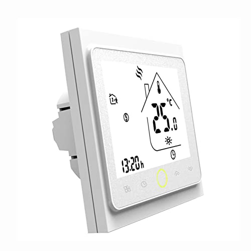 Irishom Controllo App di Temperatura del Termostato Wi-Fi Controllo Dell'app 5A Compatibile con/Termoschi di Caldaie per Acqua/Gas per la Casa per la Casa-Bianca (No WiFi)
