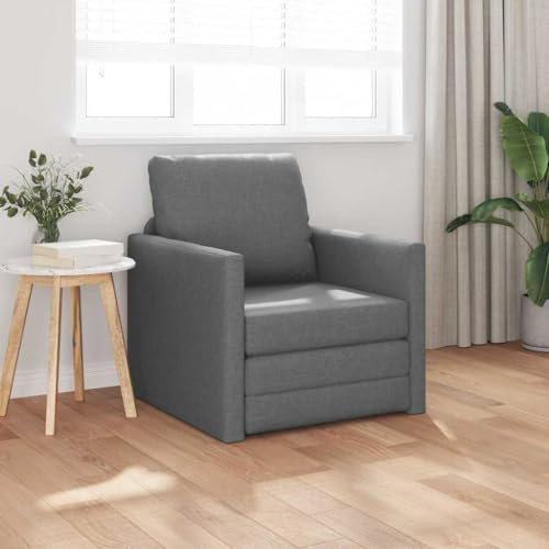 Tonture Schlafsofa Dunkelgrau 74x77x81 cm, Samt Velours, Klappsofa mit Metallrahmen, Schlafsessel für Erwachsene, platzsparend, Bequeme Gästebett Couch