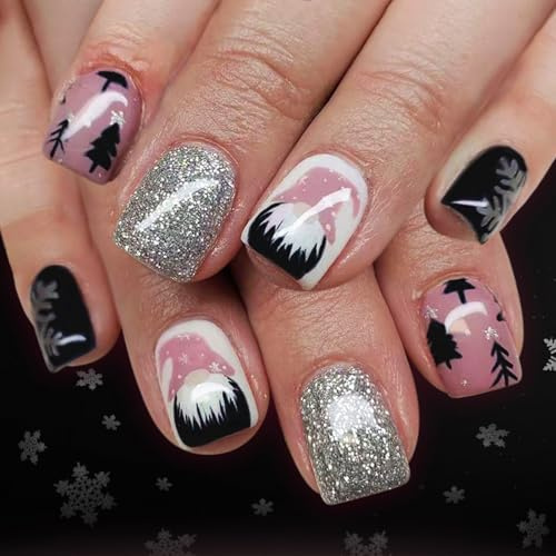 Lot de 24 faux flocons de neige de Noël en ABS facile à appliquer