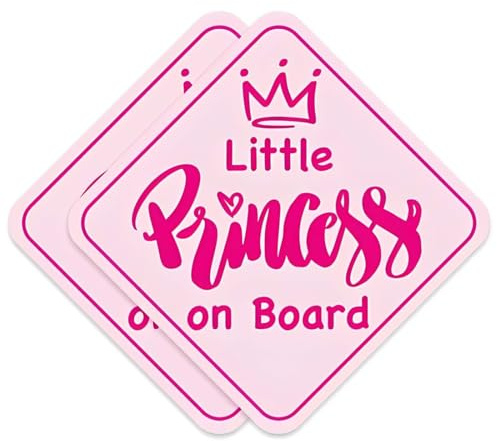 MUNZE Baby On Board Adesivo Auto 2 Pezzi Rosa Standard Targhetta Adesiva 13X13Cm