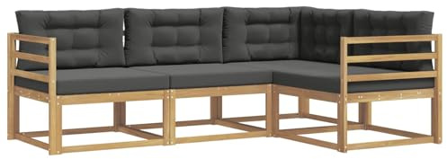 vidaXL Outdoor-Sofagarnitur 3 pcs Weiß und Anthrazit Polyester, Anpassbare Gartenmöbel, modernes Patio-Sofa, gemütliche Sitzgruppe, wetterfest und robust