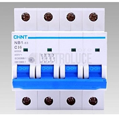 Chint 51412 Interruttore quadripolare 400 vac 4 moduli 50a curva c 6ka interruttore magnetotermico da guida din quadro
