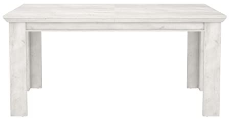 Forte Kashmir Esstisch ausziehbar, Holzwerkstoff, Pinie weiß, B x H x T: 160 x 75 x 90 cm