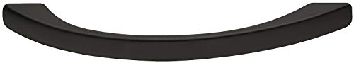 Gedotec Schrankgriff schwarz Möbelgriff 128 mm Bogengriff Küche - Minas | Stahl schwarz matt | Vollmaterial massiv | eleganter Design Küchengriff | 1 Stück Kommoden-Griff mit Befestigungsmaterial