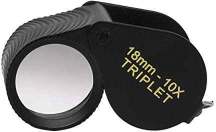 BULLONGÈ STUN-BLACK Triplet Lupe 18x10 - Einschlaglupe - Taschenlupe