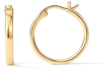 PAVOI 14K Yellow Gold Plated 925 Sterling Silver Post Lightweight Hoops | Yellow Gold Hoop Earrings for Women 20 Millimiters
