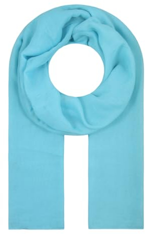 Majea Tuch Lima schmal geschnittenes Damen-Halstuch uni Schal einfarbig Sommerschal Sommer Halstuch (880010) (aqua)