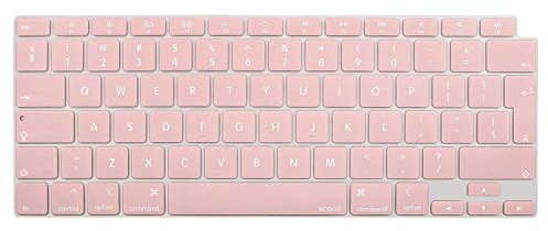MOSISO Keyboard Cover Only Compatible with MacBook Air 13 inch 2022 2021 2020 M1 A2337 A2179 Retina Display with Touch ID Backlit Magic Keyboard, Waterproof Protective Silicone Skin, Rose Quartz