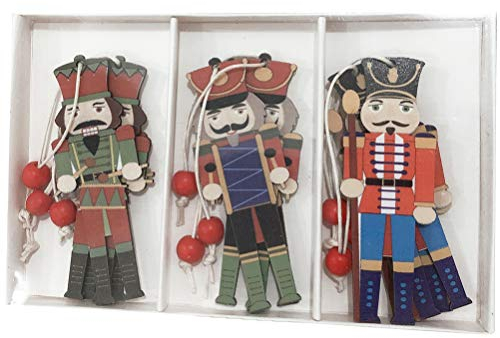 STOBOK - Set di decorazioni natalizie per schiaccianoci da appendere a Natale, in legno di noce, per hotel, feste di Natale, porte, negozi