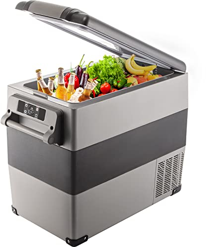 VEVOR Compresor Refrigerador Pequeño Portátil Refrigerador del automóvil Congelador Vehículo (55L), Gris