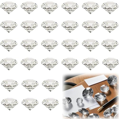 Eterspr 30 Stück 20mm Kristall Glas Diamant für Hochzeits-, Party- und Schaufensterdekoration